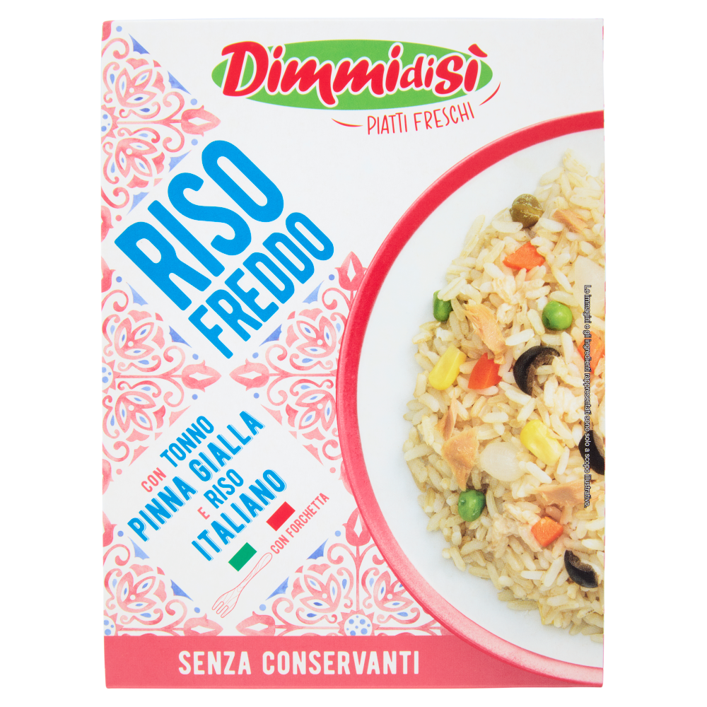 DimmidiS&igrave; Piatti Freschi Riso Freddo con Tonno Pinna Gialla e Riso Italiano 200 g