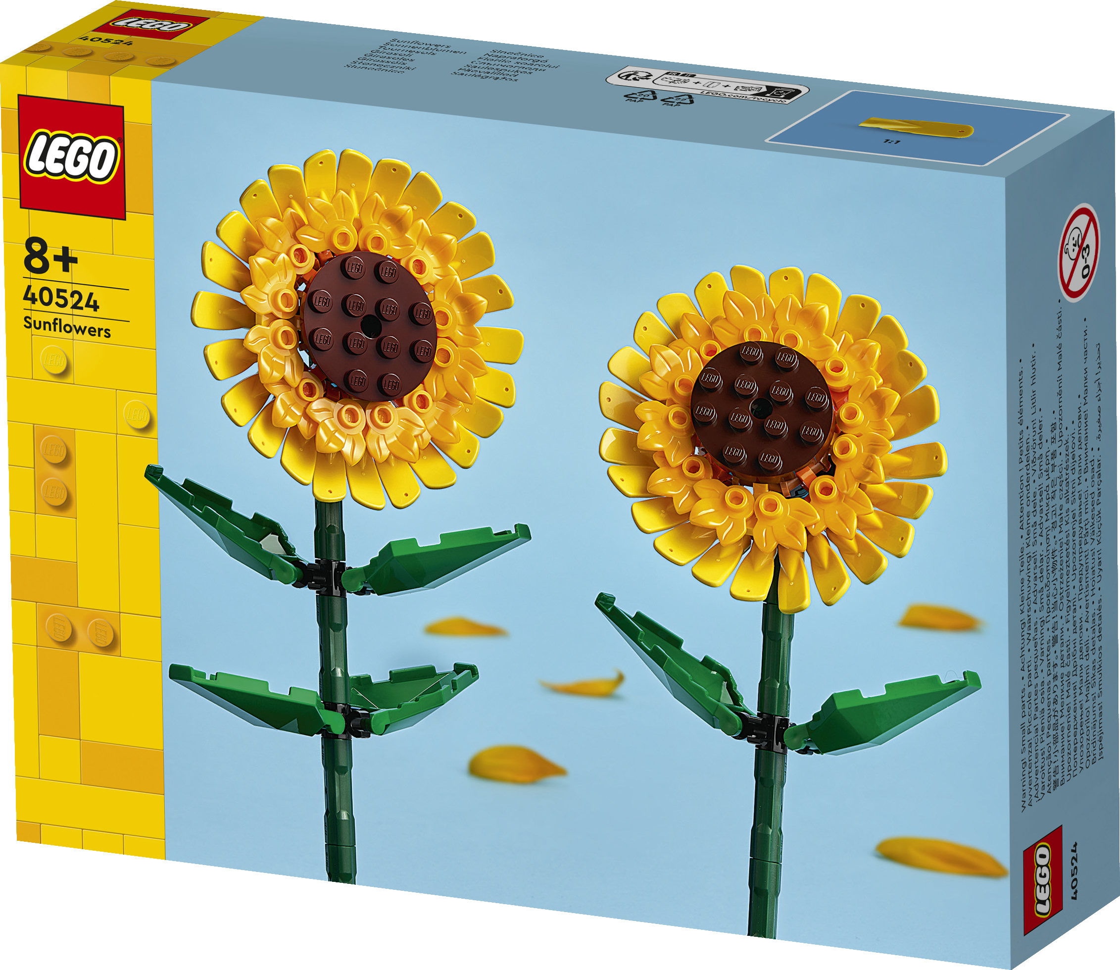 LEGO Botanicals 40524 Girasoli, Fiori Finti per Bambini 8+ Compatibile con Bouquet Fiori Artificiali, Regalo Ragazza o Ragazzo