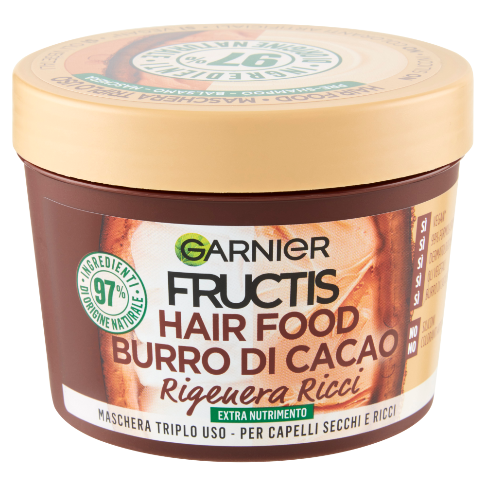 Garnier Fructis Maschera Hairfood Burro di Cacao, per capelli secchi e ricci 390 ml