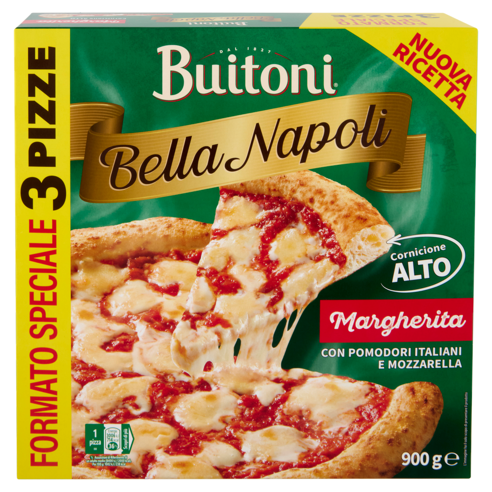 Buitoni Bella Napoli Margherita x3 Pizza surgelata 900 g
