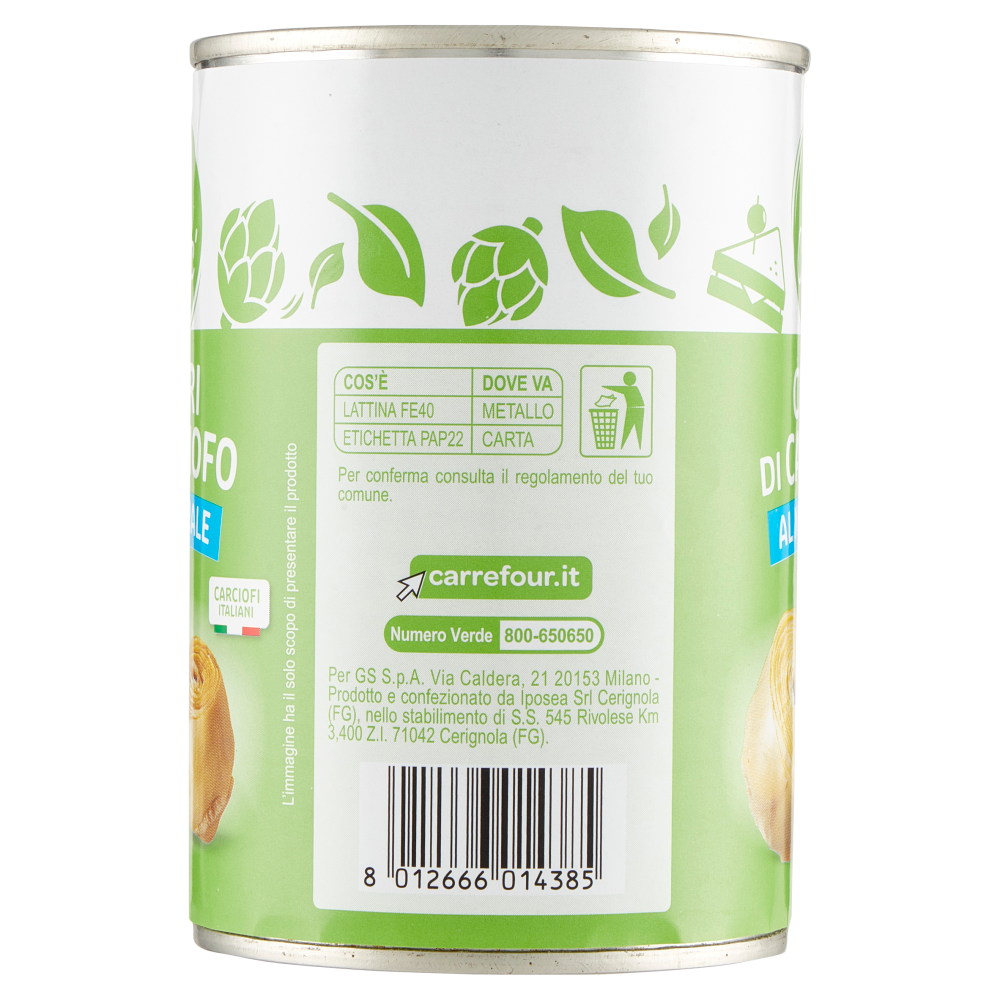 Carrefour Classic Cuori di Carciofo al Naturale 400 g