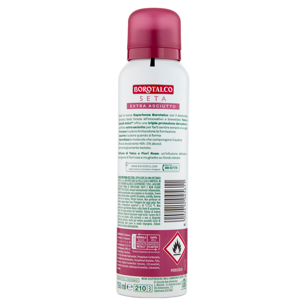 Borotalco Seta Profumo di Talco e Fiori Rosa Deo Spray 150 ml
