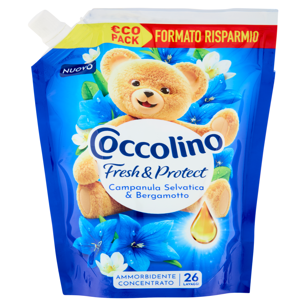 Coccolino Ammorbidente Concentrato Fresh & Protect Campanula Selvatica & Bergamotto 26 Lavaggi 600ml