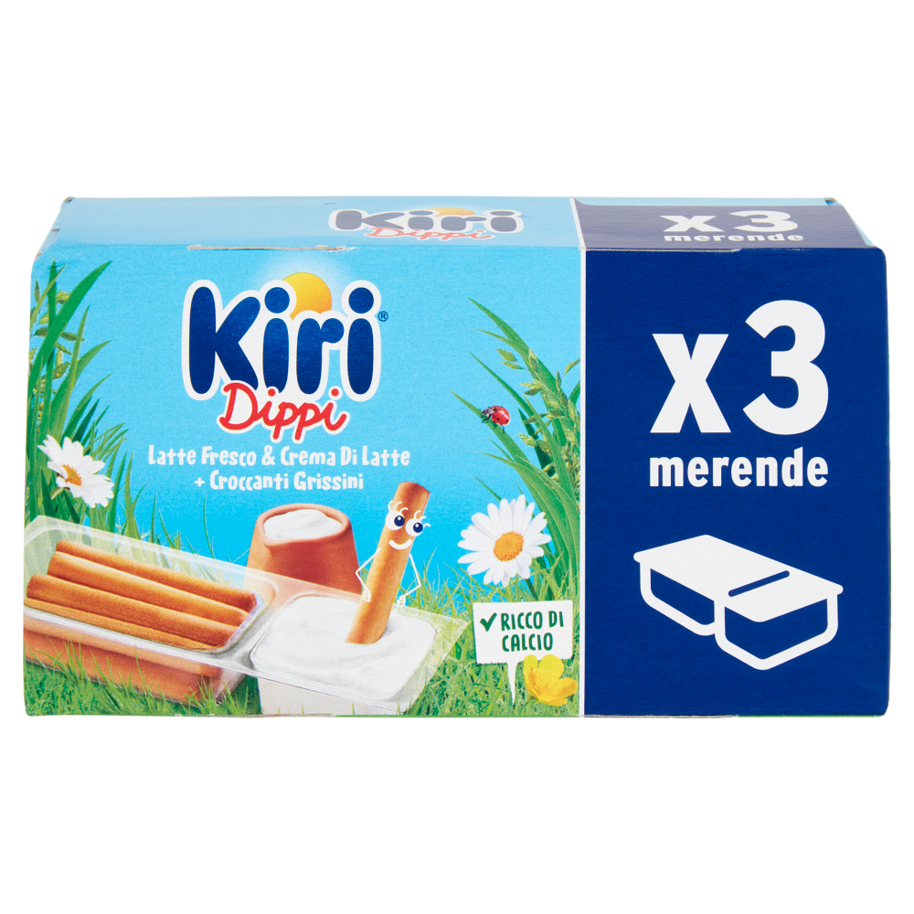 Kiri Dippi Latte Fresco & Crema di Latte + Croccanti Grissini 3 x 35 g