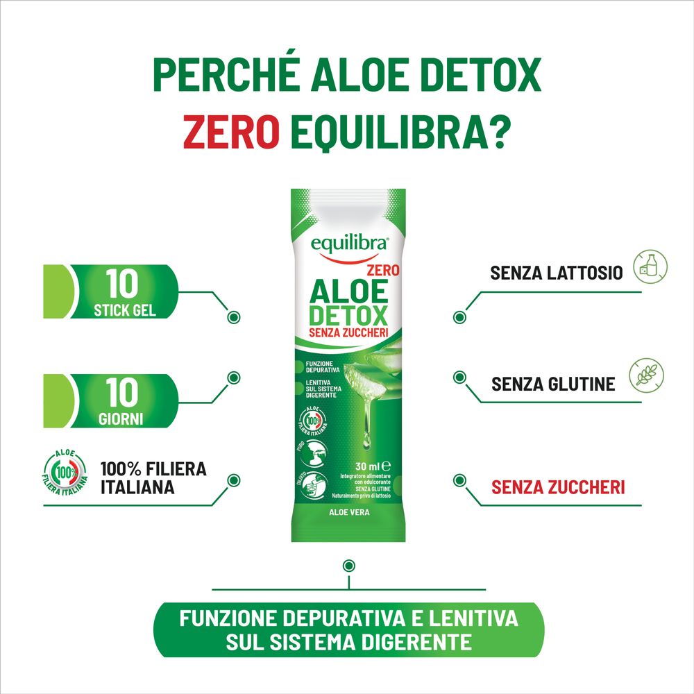Equilibra Aloe Detox Zero Stick Gel 10 x 30 ml