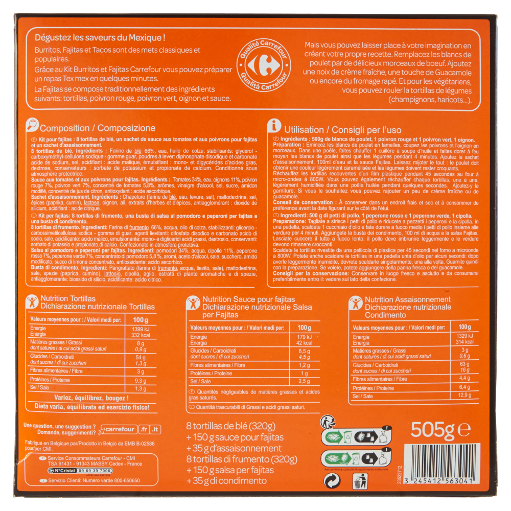 Carrefour Kit Fajitas 505 g
