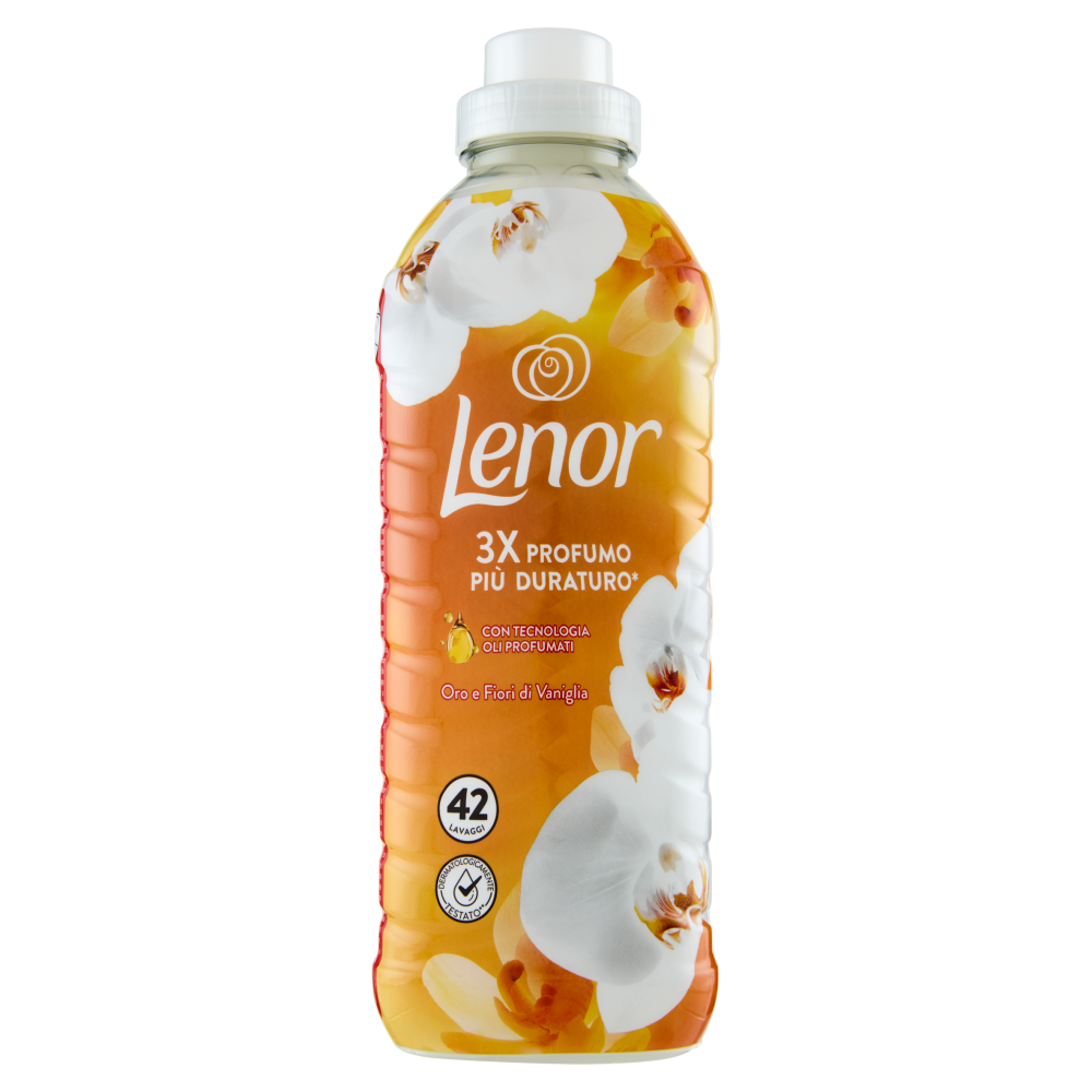 Lenor Ammorbidente Lavatrice Concentrato, Oro e Fiori di Vaniglia, 42 Lavaggi 882 ml