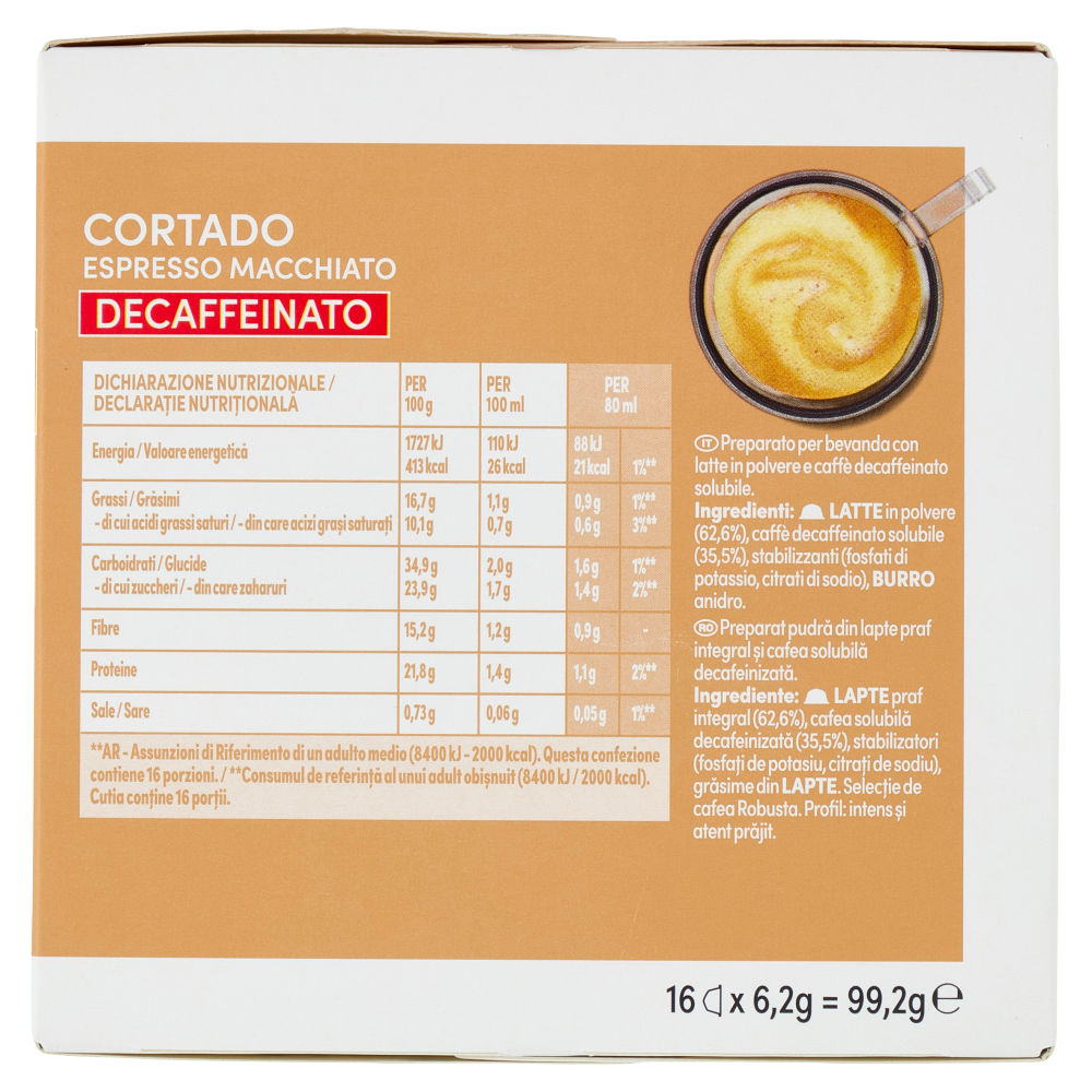 NESCAFÉ DOLCE GUSTO Cortado Espresso Macchiato Decaffeinato Caffè 16 capsule 99,2g