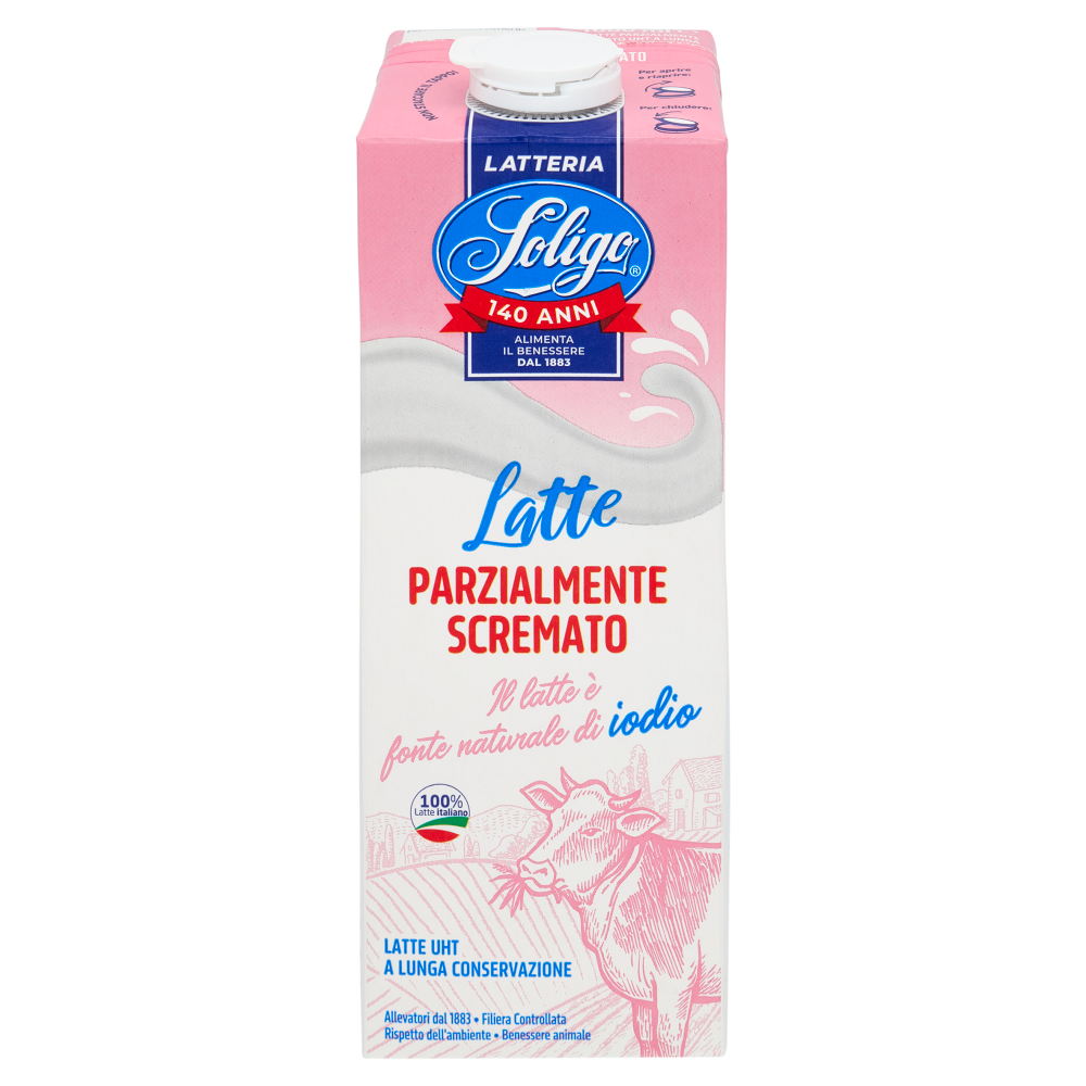 Latteria Soligo Latte Parzialmente Scremato UHT a Lunga Conservazione 1000 ml