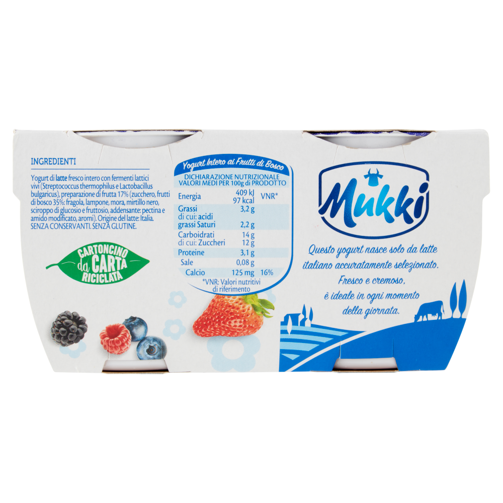 Mukki Yogurt Intero ai Frutti di Bosco cremoso 2 x 125 g