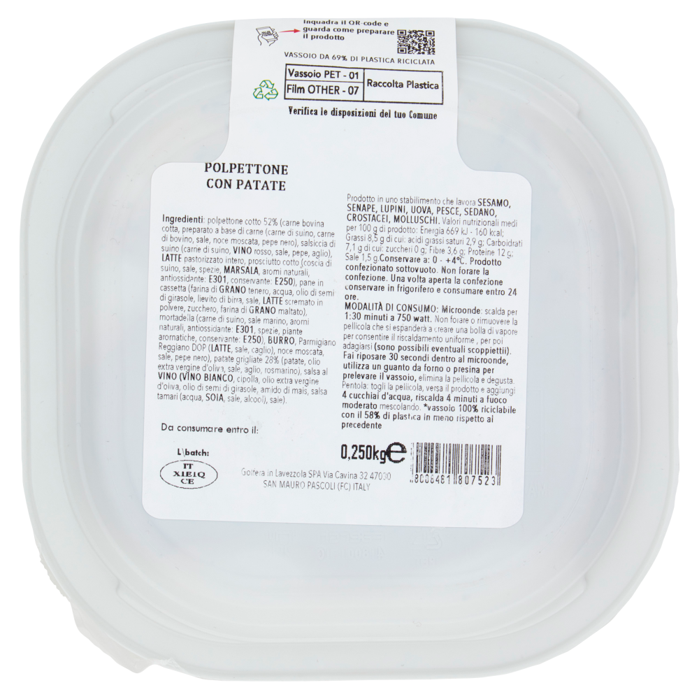 Golfera Ben Fatto Polpettone con Patate 250 g