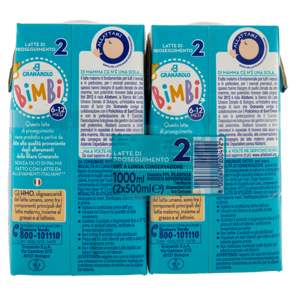 Granarolo Bimbi Latte di Proseguimento 2 2 x 500 ml