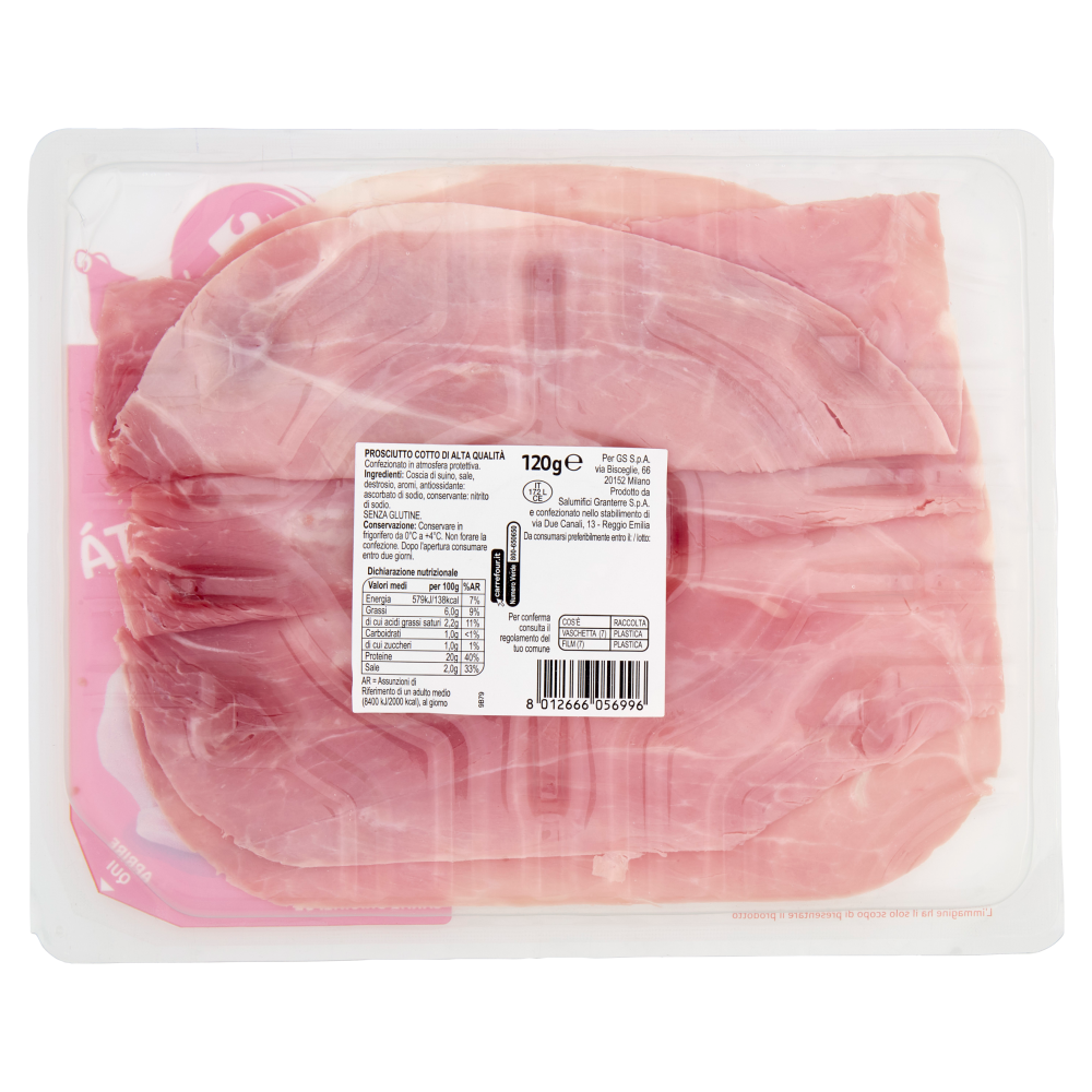 Carrefour Classic Prosciutto Cotto Alta Qualità 120 g