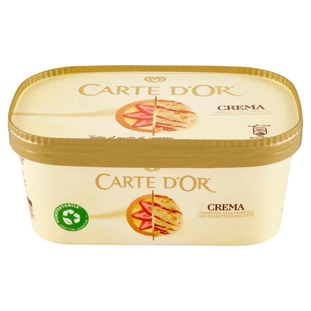 Carte d'Or Crema Variegata alla Fragola con Pezzetti di Biscotto 500 g