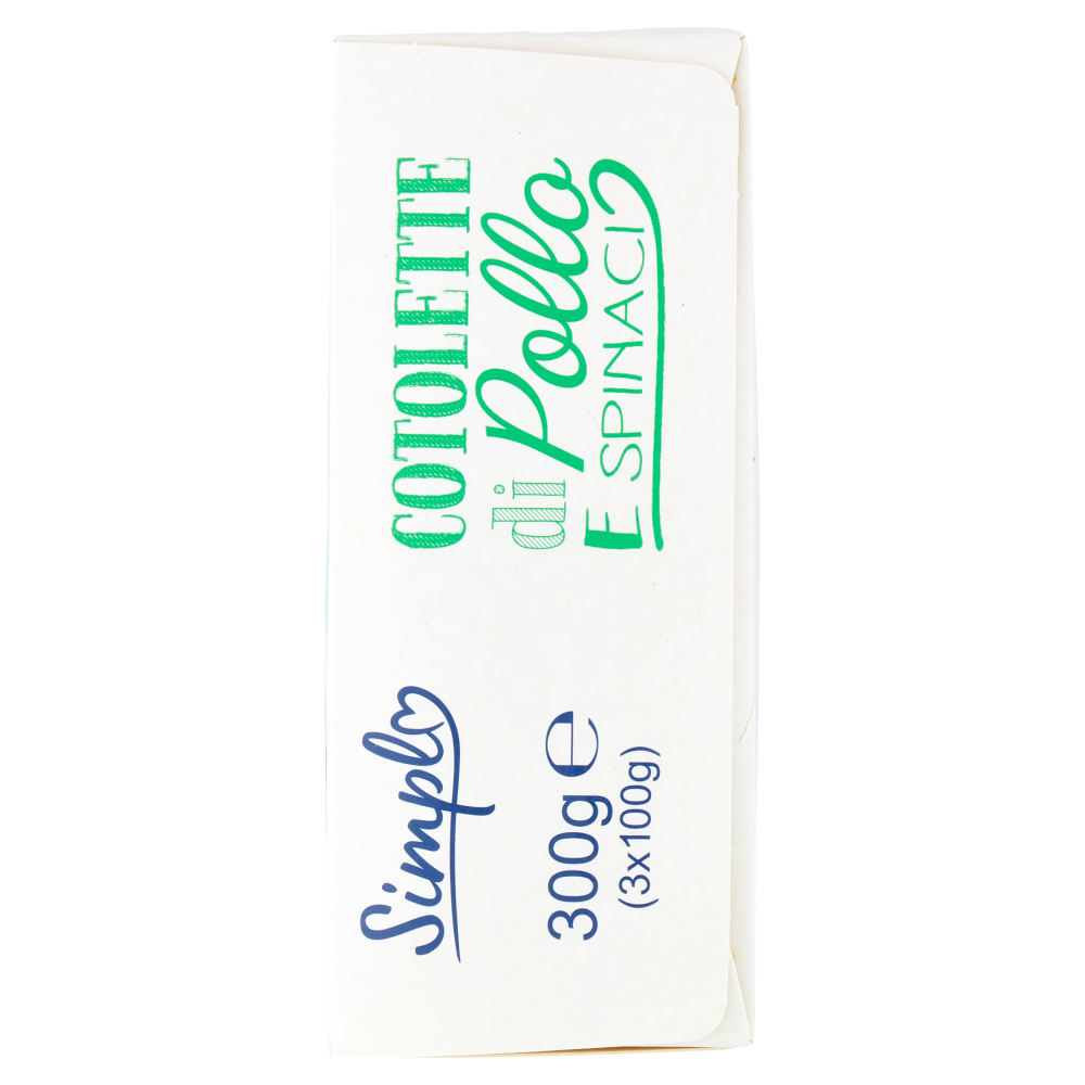 Simpl Cotolette di Pollo e Spinaci Surgelate 3 x 100 g