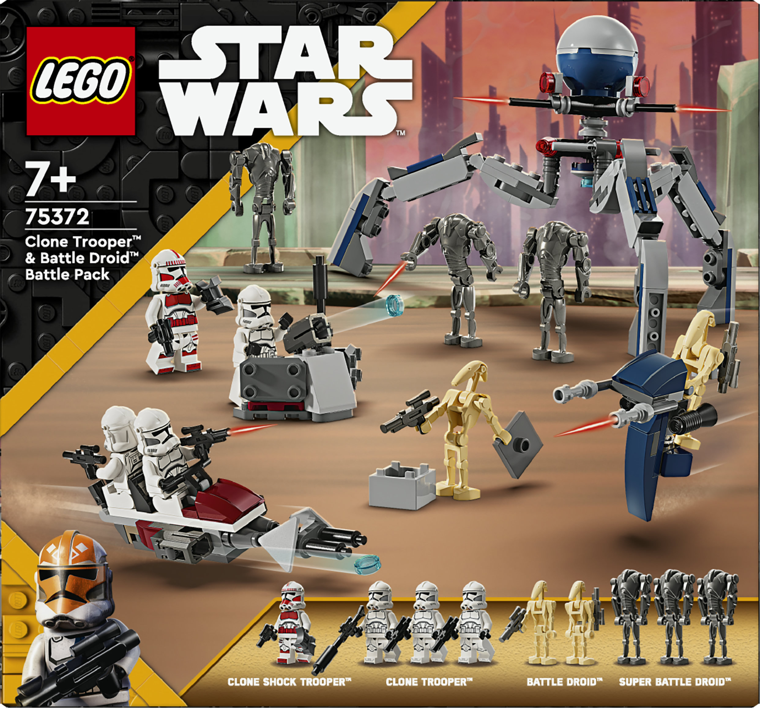 LEGO Star Wars 75372 Battle Pack Clone Trooper e Battle Droid con Veicolo Giocattolo Speeder Bike, Idea Regalo Bambini 7+ Anni