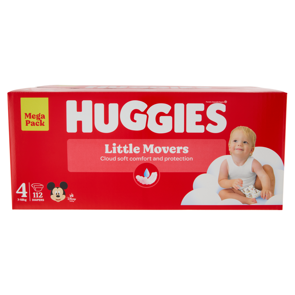 Huggies Little Movers Pannolini 4 7-18 Kg 112 pz