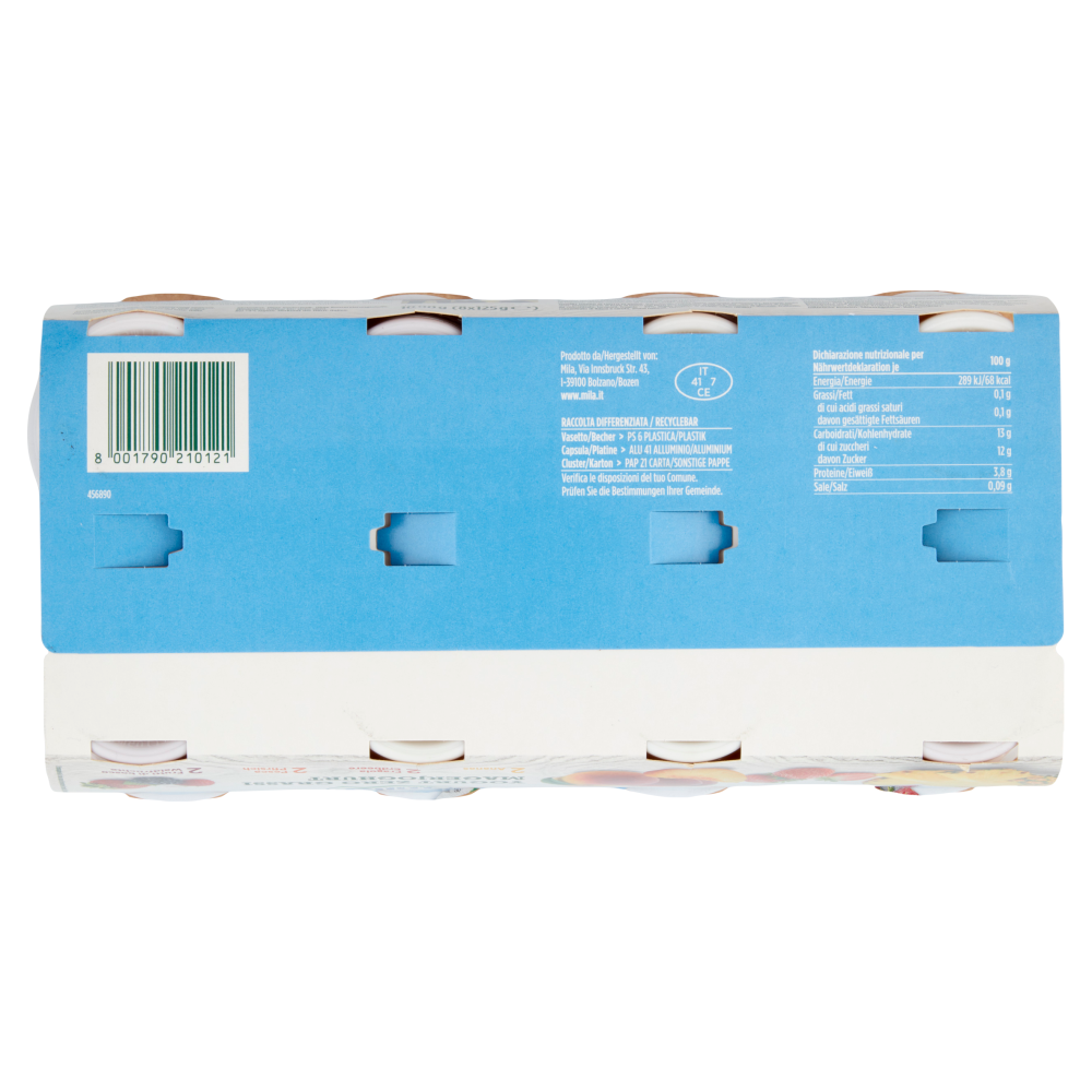 mila Yogurt Zero Grassi 2 Ananas - 2 Fragola - 2 Pesca - 2 Frutti di Bosco 8 x 125 g