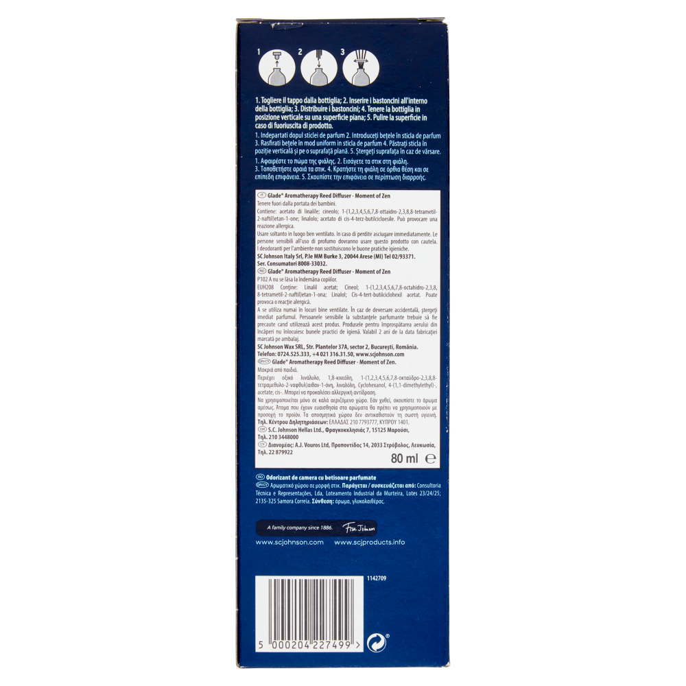 Glade Aromatherapy Diffusore a bastoncini Moment of Zen 80ml Carrefour