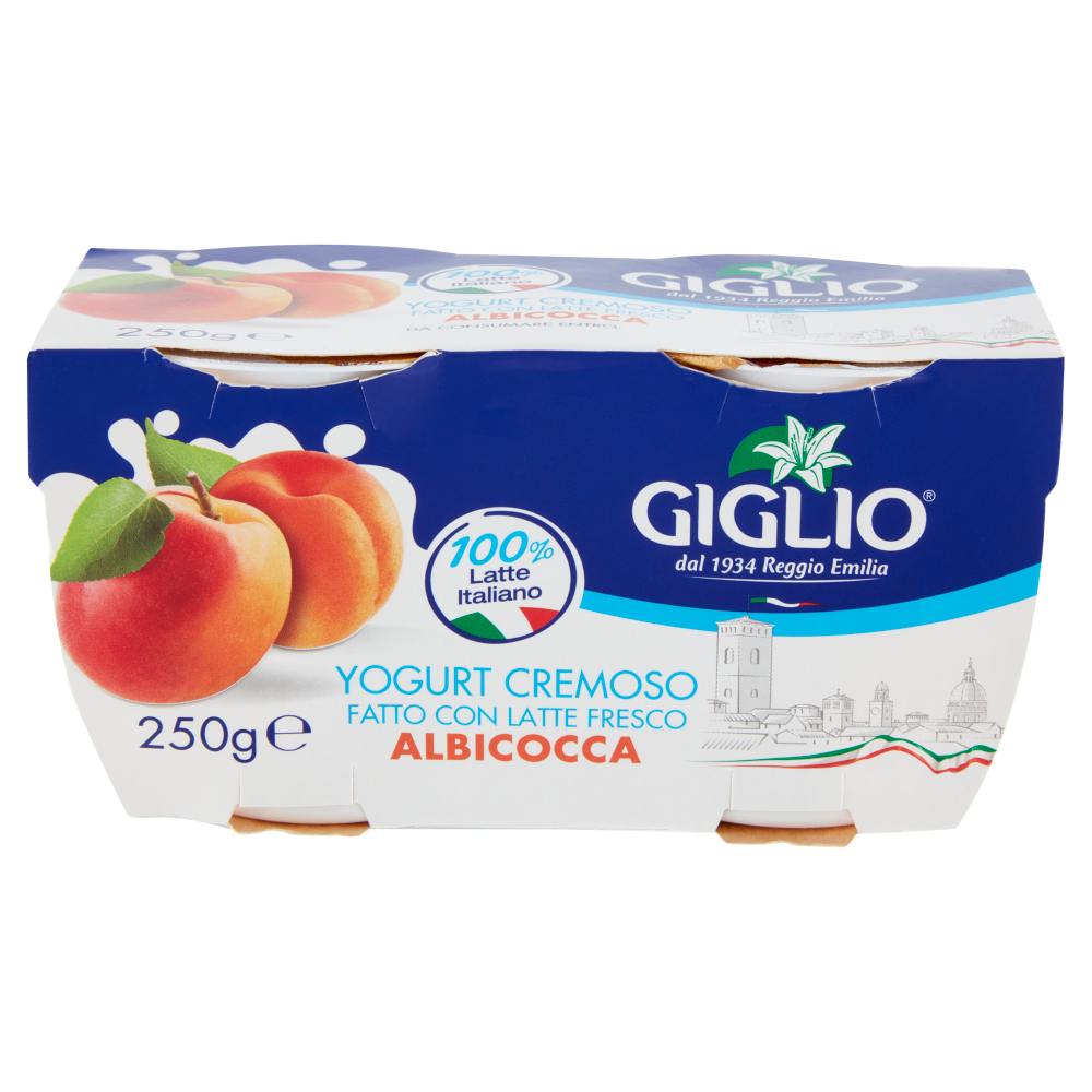 Giglio Yogurt Cremoso Fatto con Latte Fresco Albicocca 2 x 125 g