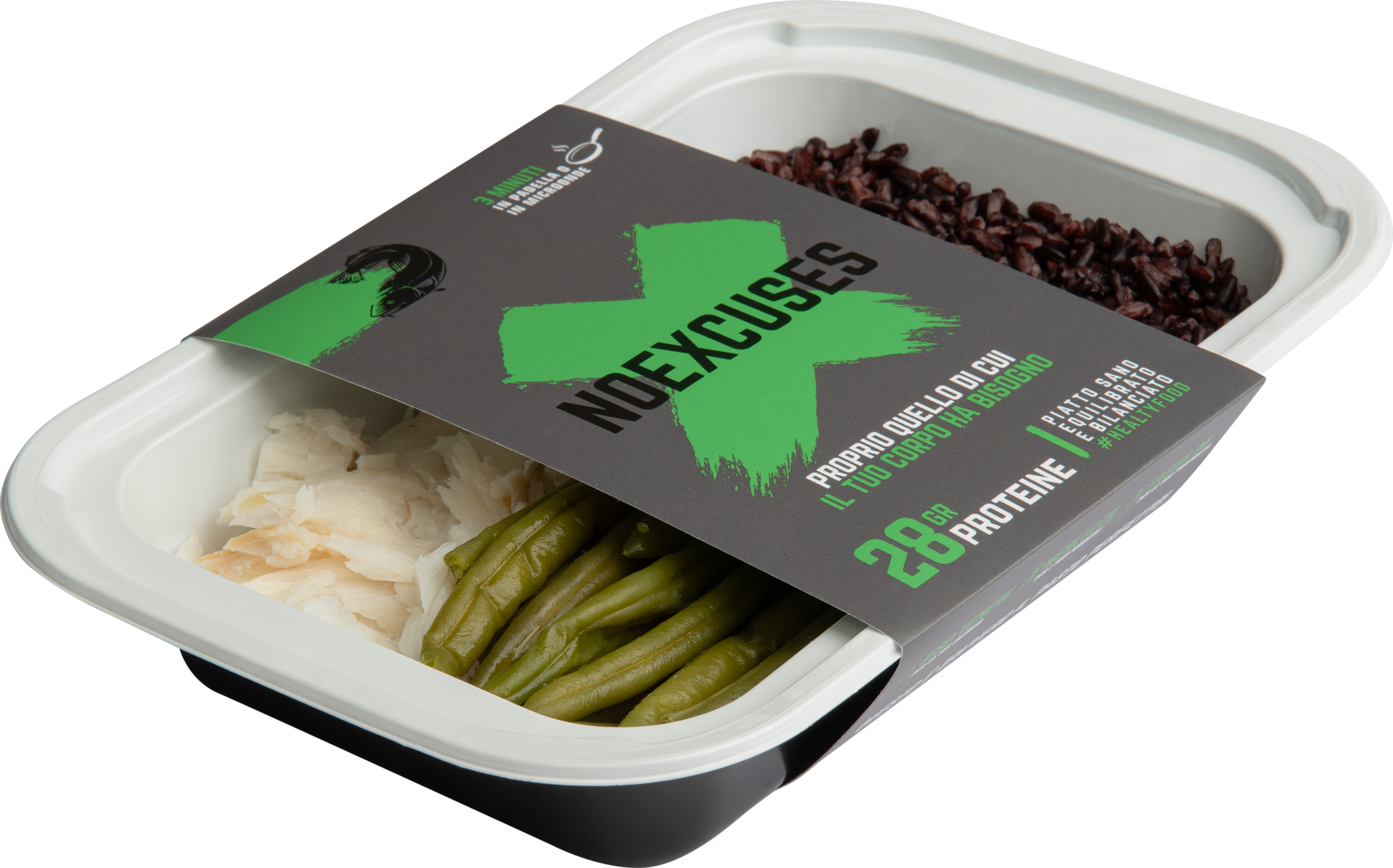 RISO NERO MERLUZZO E FAGIOLINI