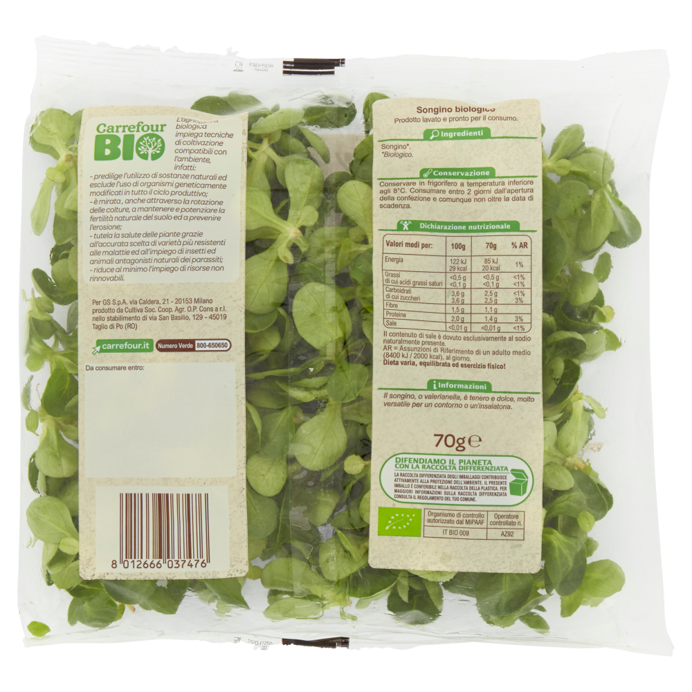 Carrefour Bio Songino 70 g