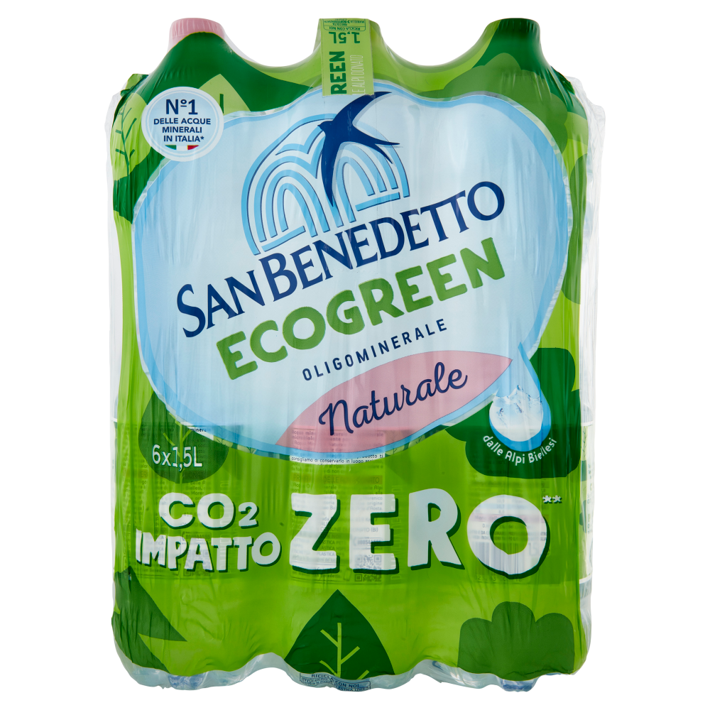 San Benedetto Acqua Naturale Primavera delle Alpi Ecogreen 6 x 1,5 L