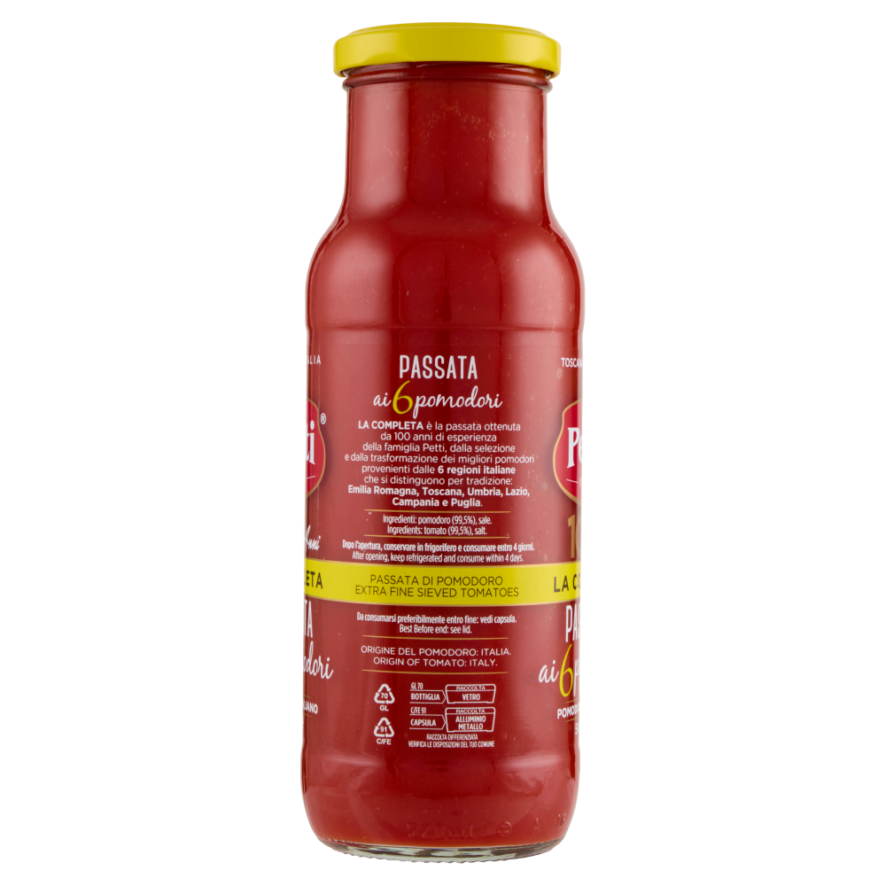 Petti "La Completa" - Passata ai 6 pomodori- Pomodoro Italiano 500 g