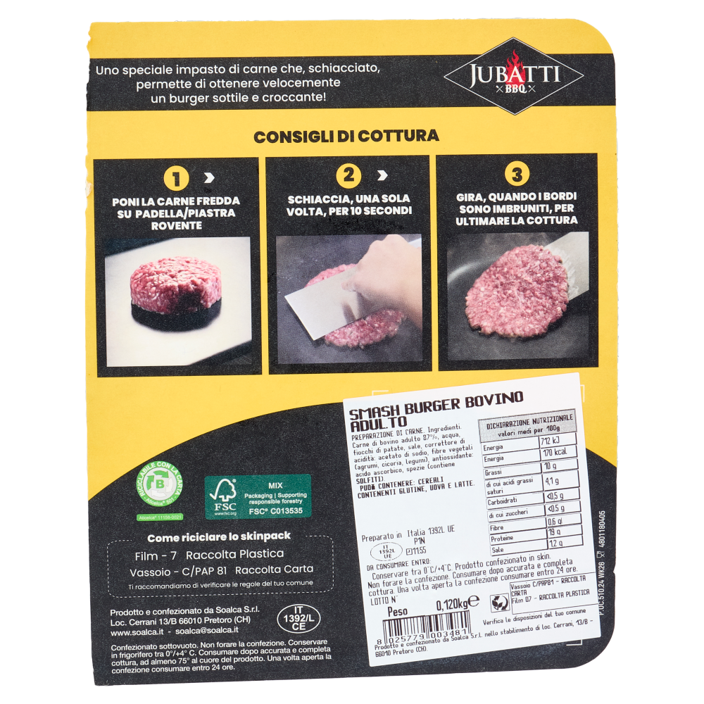 Jubatti BBQ Barbecue Burgers Smash Burger 0,120 kg