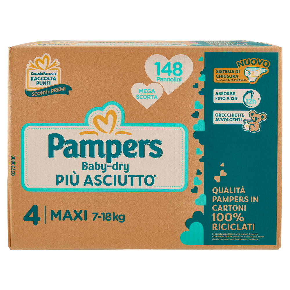 Pampers Baby-dry Maxi 148 pz