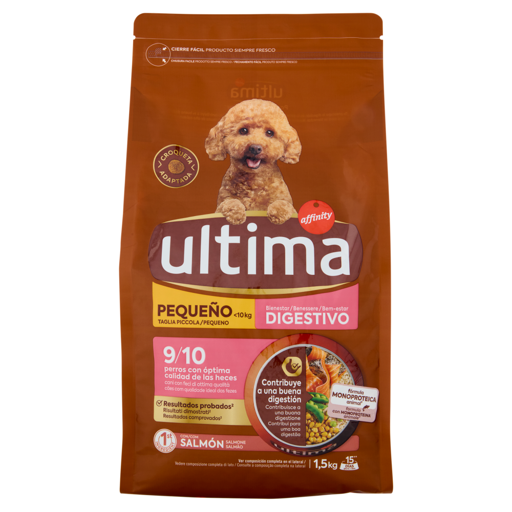 ultima Dog Taglia Piccola <10kg Benessere Digestivo con Salmone 1,5 kg