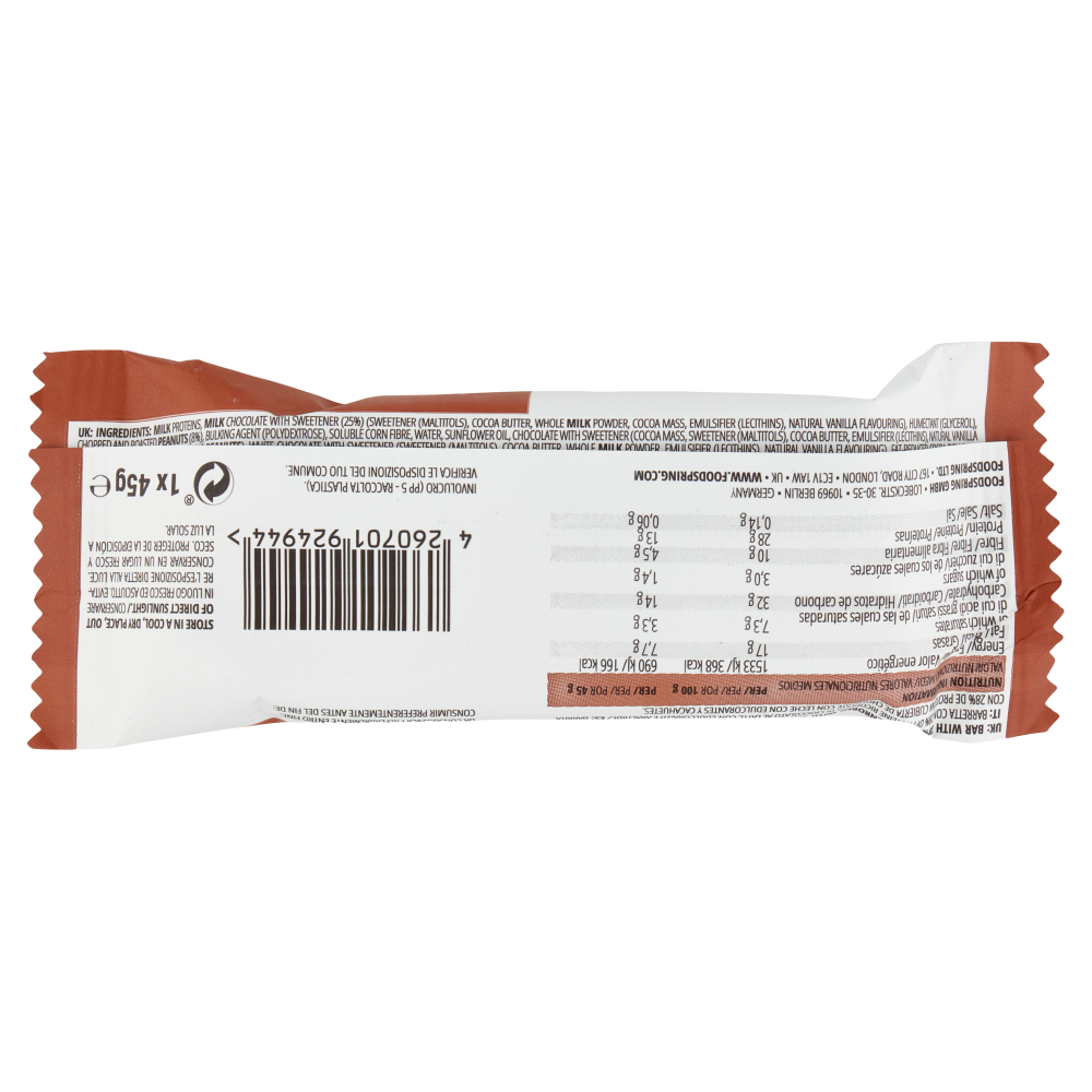 foodspring Protein Bar Extra Chocolate Crunchy Peanut 1 x 45 g