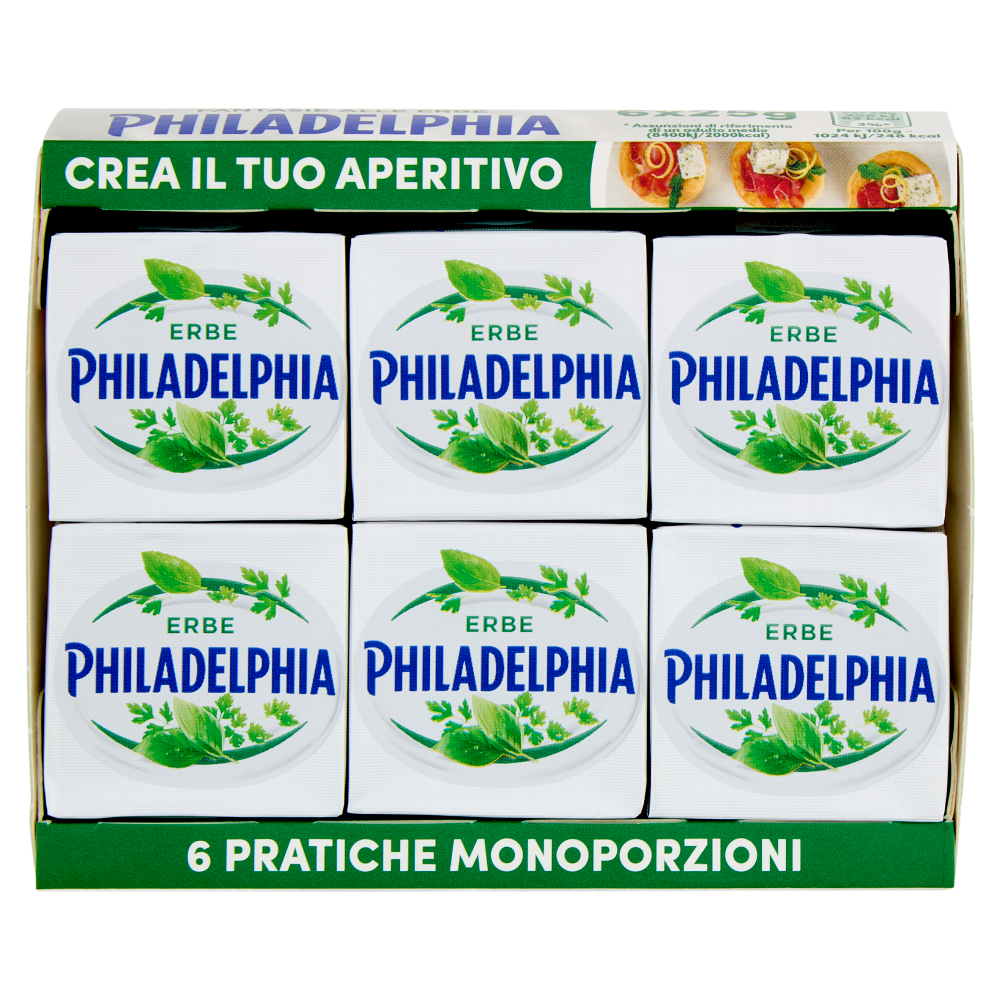 Philadelphia Fantasie formaggio fresco spalmabile alle Erbe - 6x25g