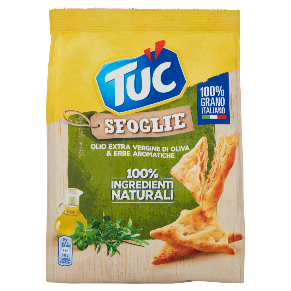 Tuc Sfoglie, crackers con Olio Extra Vergine di Oliva & Erbe Aromatiche - 170 g