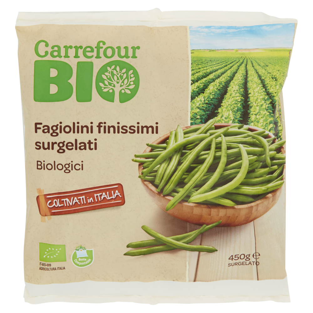 Carrefour Bio Fagiolini finissimi surgelati Biologici 450 g