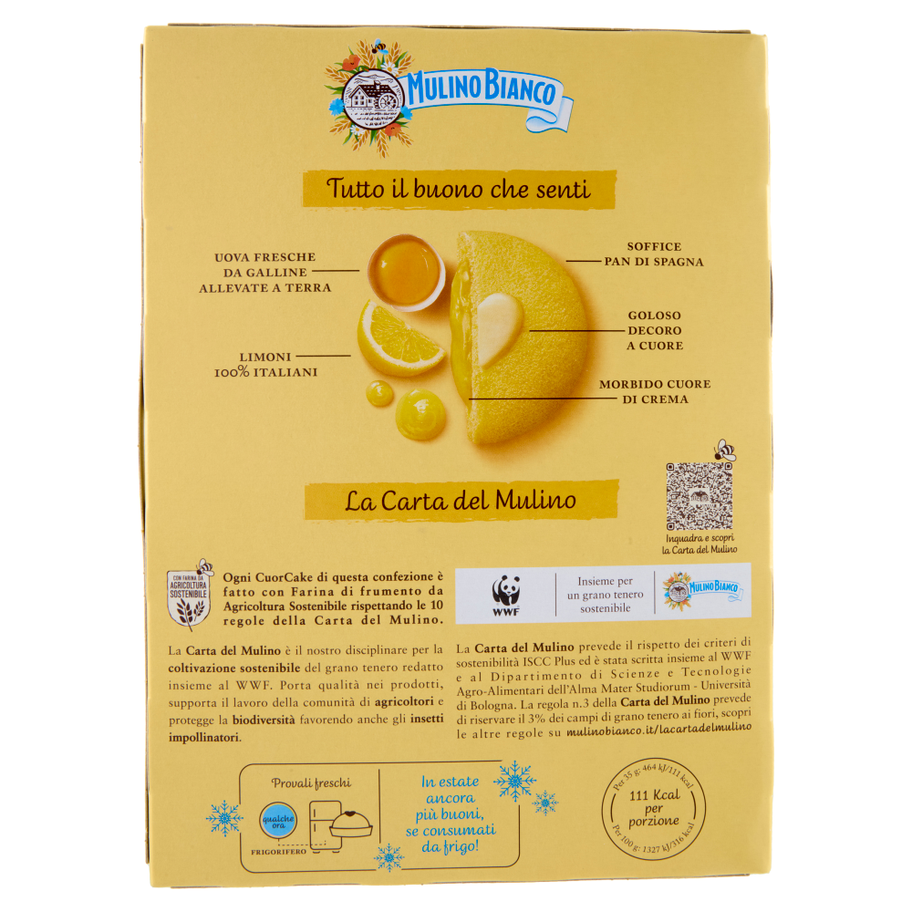 Mulino Bianco CuorCake Merenda con Limoni Italiani 6 pezzi 210g