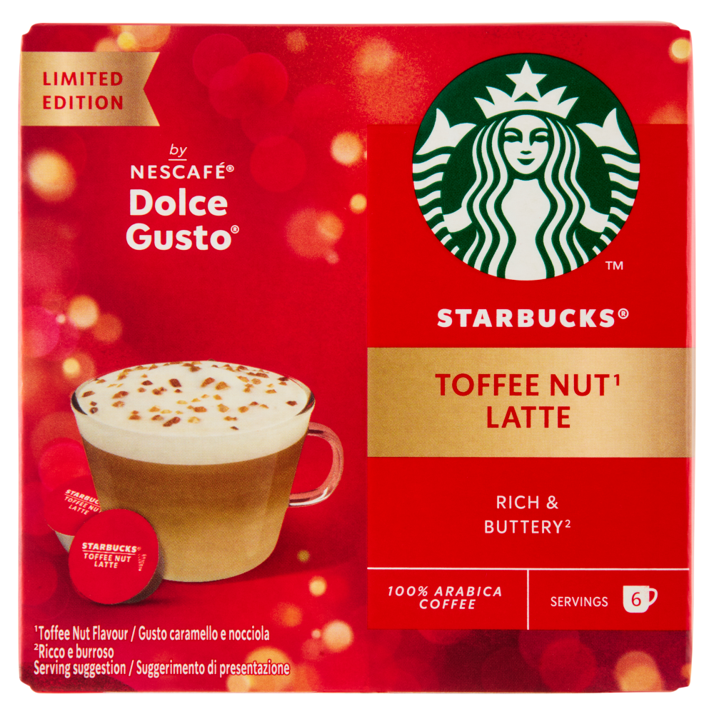 STARBUCKS Toffee Nut Latte by Nescafé Dolce Gusto Caffè Caramello e Nocciola 12 capsule 127,8g