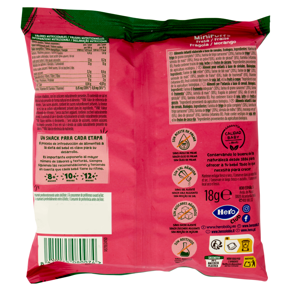 Hero Solo Bio MiniPuffs Fragola 18 g