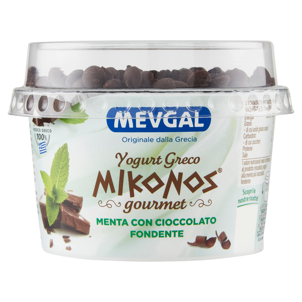 Mevgal Yogurt Greco Mikonos gourmet Menta con Cioccolato Fondente 165 g