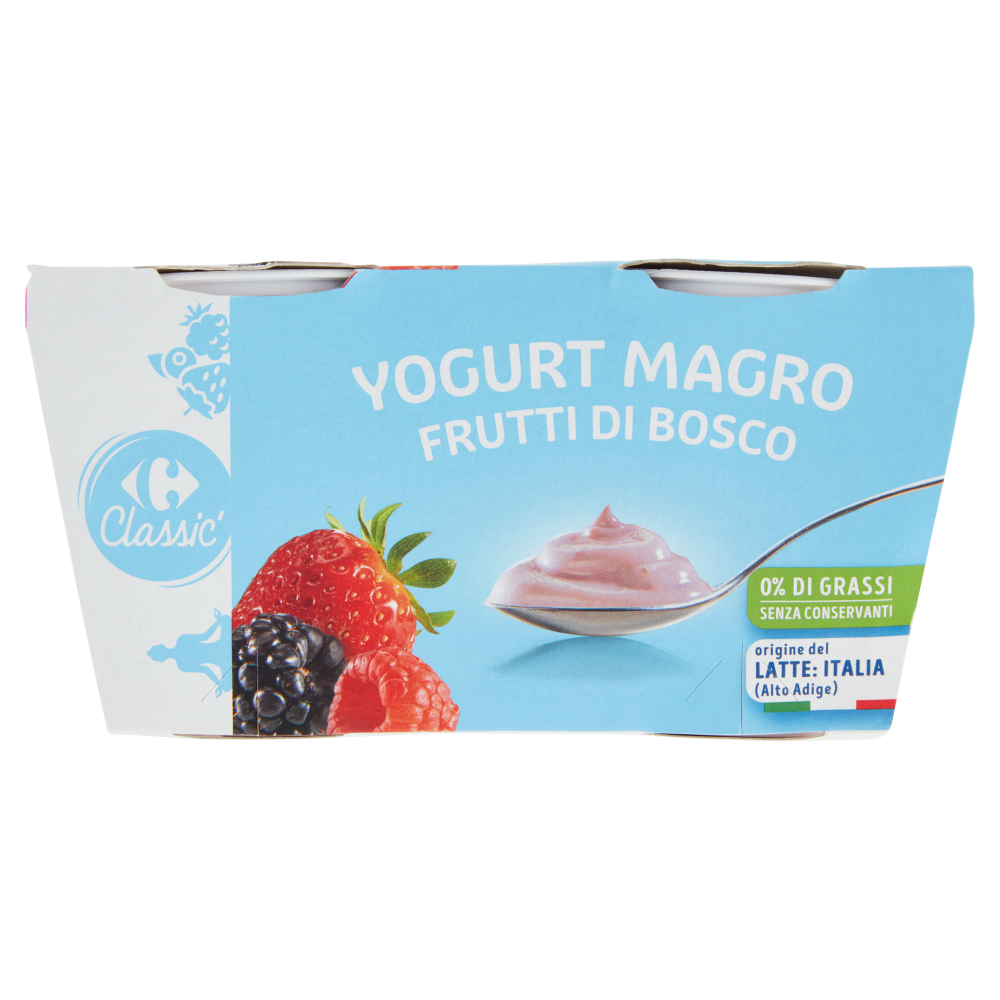 Carrefour Classic Yogurt Magro Frutti di Bosco 2 x 125 g