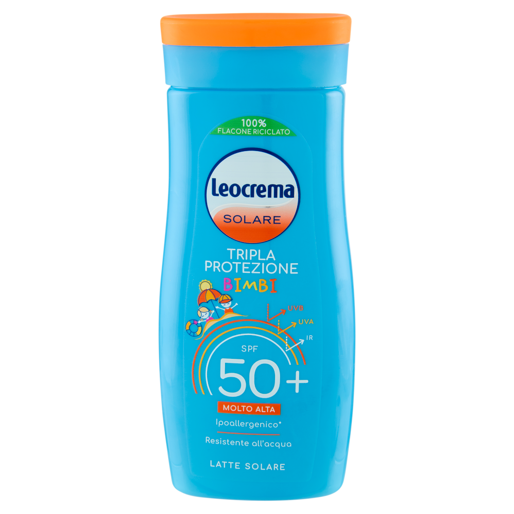 Leocrema Solare Tripla Protezione Bimbi SPF 50+ Molto Alta Latte Solare 200 ml