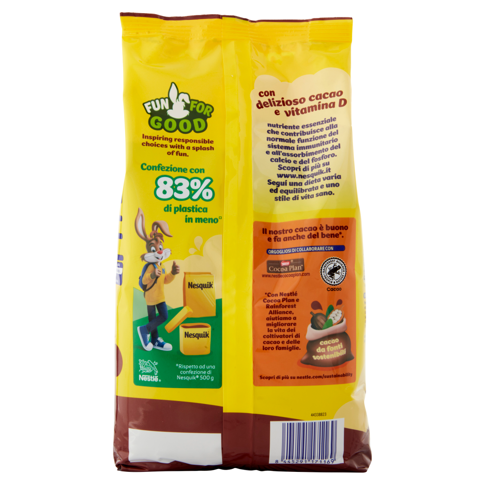 NESQUIK Preparato Solubile per Bevanda con Cacao Magro sacchetto 800 g