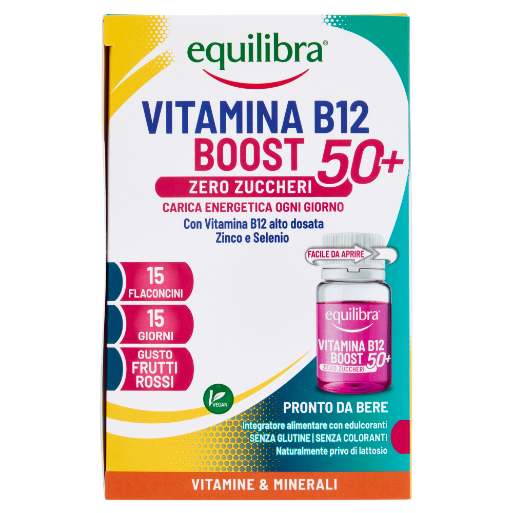 equilibra Vitamina B12 Boost 50+ Zero Zuccheri 15 Flaconcini 150 ml