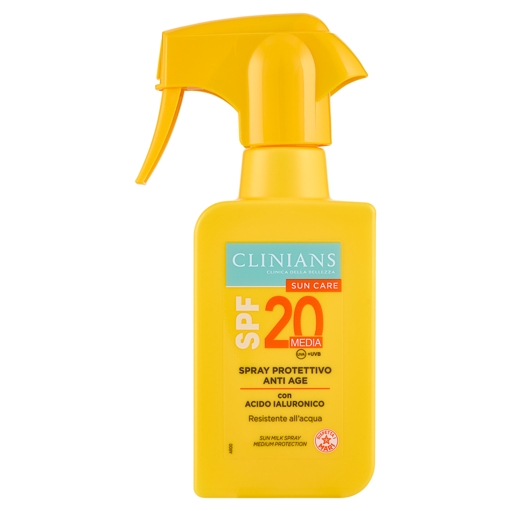 Clinians Sun Care Spray Protettivo Anti Age SPF 20 Media 250 mL