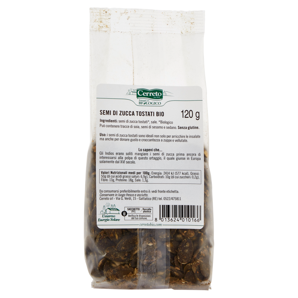 Cerreto i Semi Tostati Semi di Zucca Tostati Bio 120 g