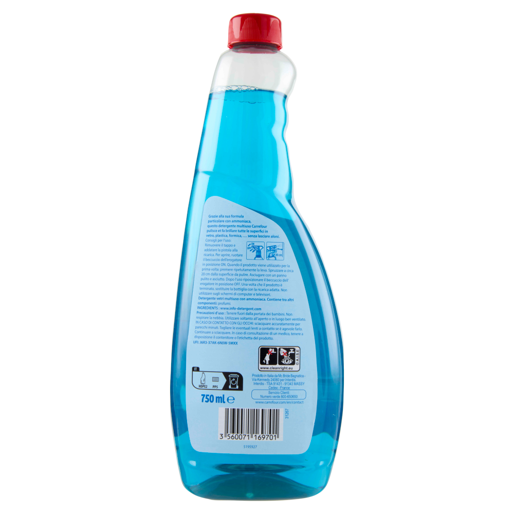Carrefour Expert Multiuso Detergente Vetri Multiuso ricarica 750 ml