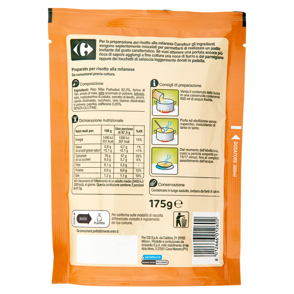 Carrefour Risotto alla milanese 175 g