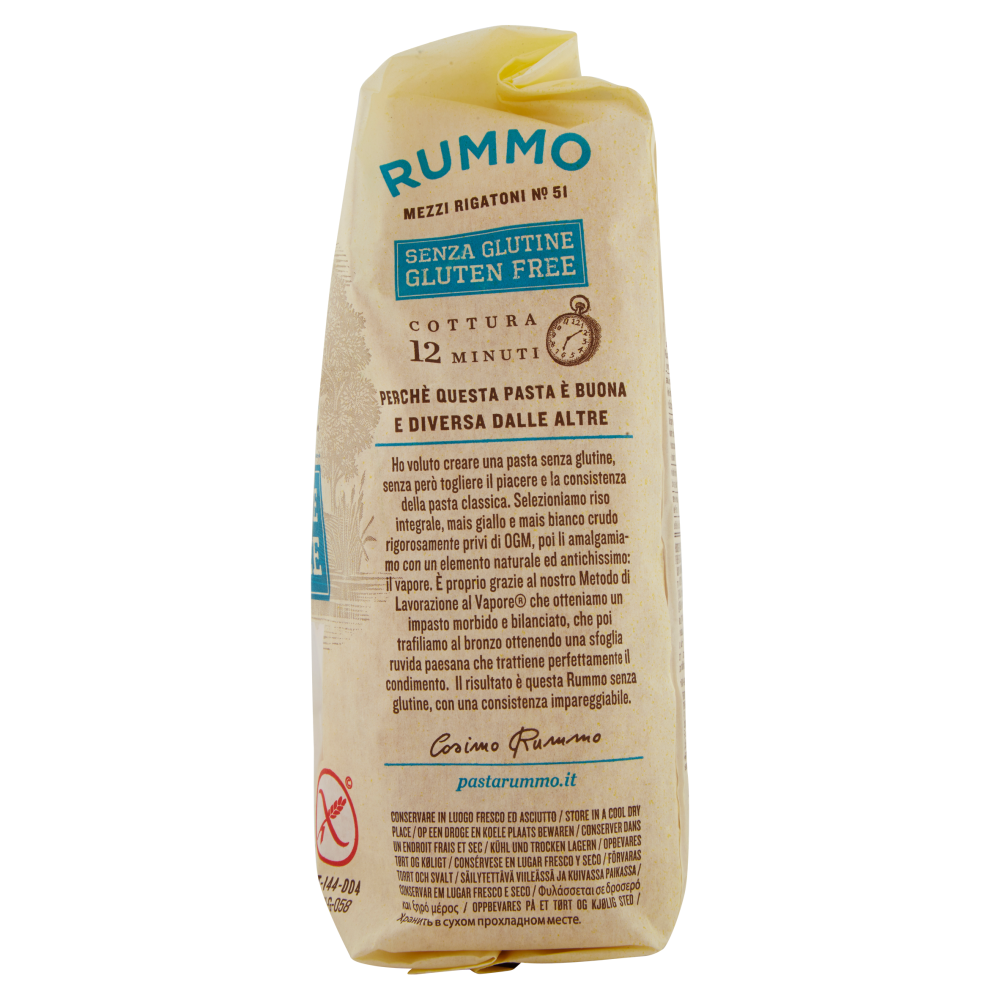Rummo Senza Glutine Mezzi Rigatoni N° 51 400 g
