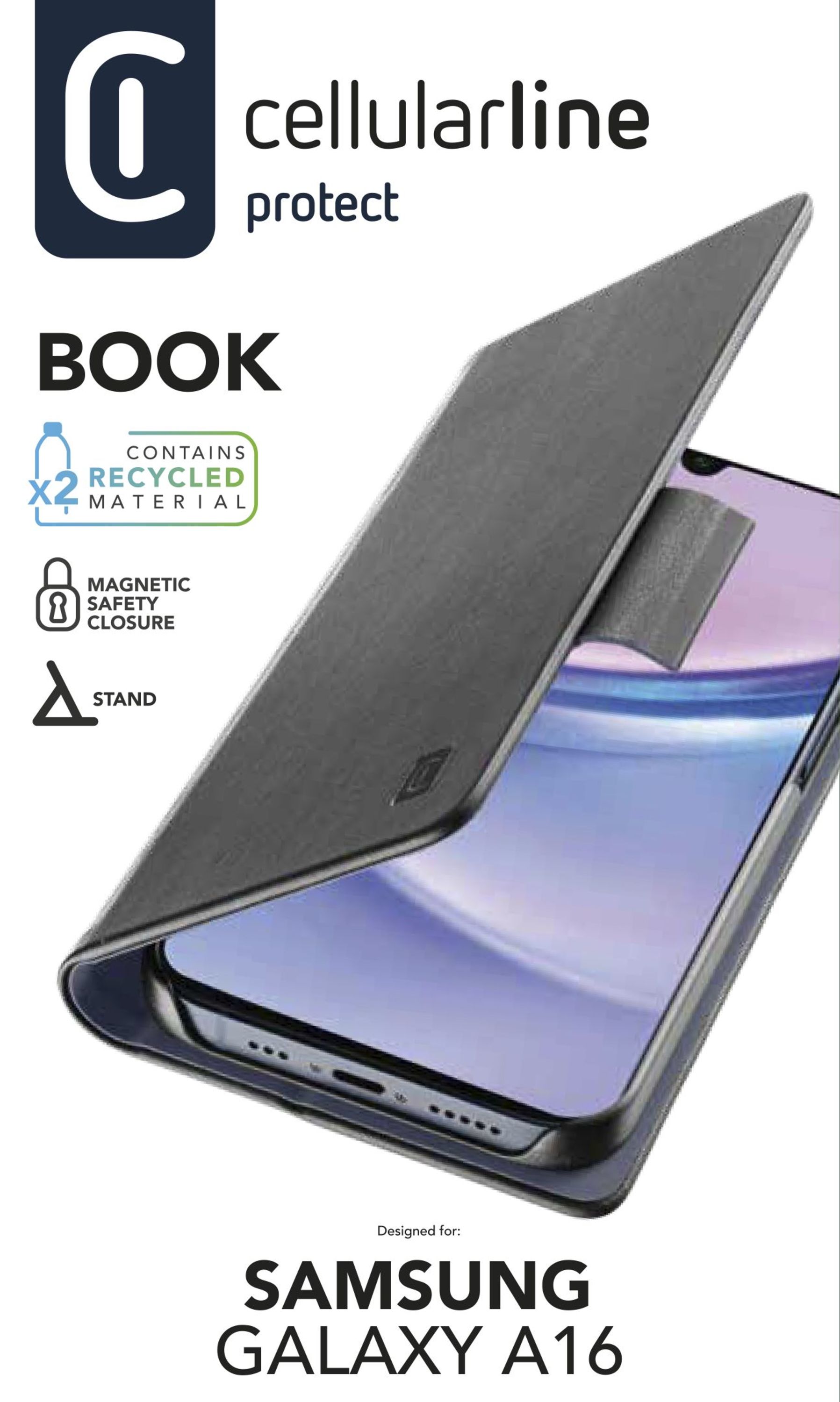 Cellularline Book - Galaxy A16 Custodia a libro con tasca portatessera e chiusura magnetica