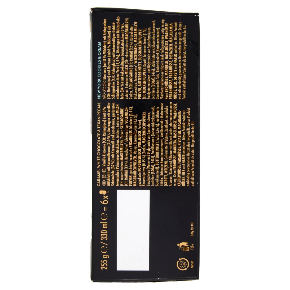 NUII Mini Adventure Ciocc.Bianco-Caramello-Noci Pecan del Texas,New York Cookies-Panna 6 Gelati 255g